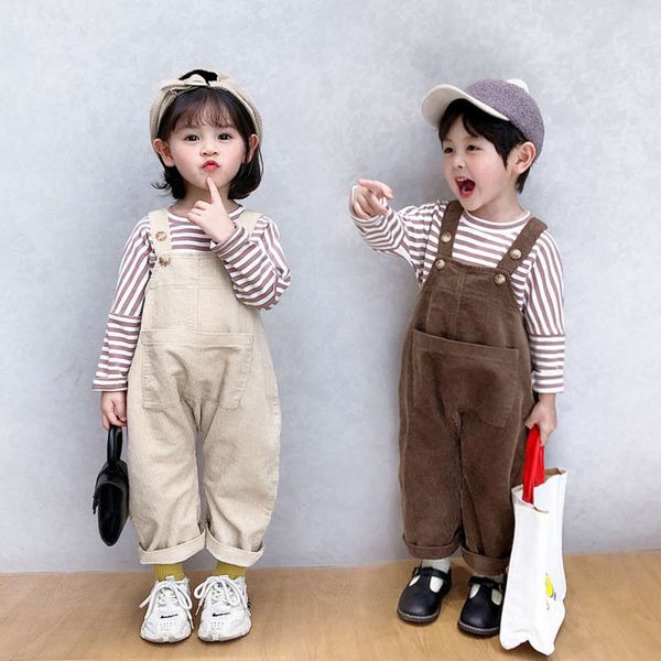 men's women's spring and autumn 2020 one-piece suspenders corduroy korean loose casual children's pants, Blue
men's women's spring and autumn 2020 one-piece suspenders corduroy korean loose casual children's pants, Blue