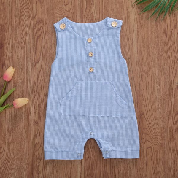 kids summer clothing newborn baby boys buttons striped romper fashion boy sleeveless rompers girl cotton linen jumpsuit, Blue
kids summer clothing newborn baby boys buttons striped romper fashion boy sleeveless rompers girl cotton linen jumpsuit, Blue