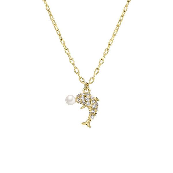 pendant necklaces fashion dolphin crystal necklace woman exquisite imitation pearl gold chain clavicle anniversary gift for girls, Silver
pendant necklaces fashion dolphin crystal necklace woman exquisite imitation pearl gold chain clavicle anniversary gift for girls, Silver