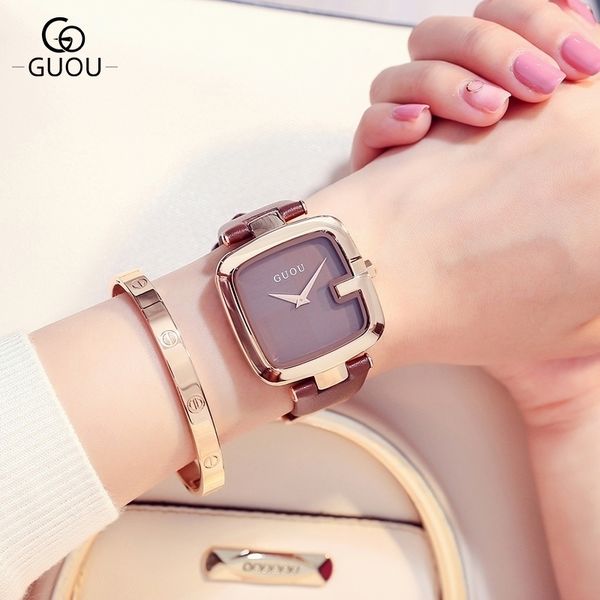 guou brand watch new design fashion watch women leather band watches square dial quartz luxury ladies wristwatch reloj t200519, Slivery;brown
guou brand watch new design fashion watch women leather band watches square dial quartz luxury ladies wristwatch reloj t200519, Slivery;brown