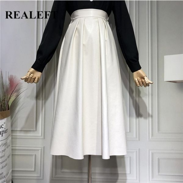 realeft autumn winter pu faxu leather vintage women's mi-long skirts high waist umbrella a-line black female 211109
realeft autumn winter pu faxu leather vintage women's mi-long skirts high waist umbrella a-line black female 211109