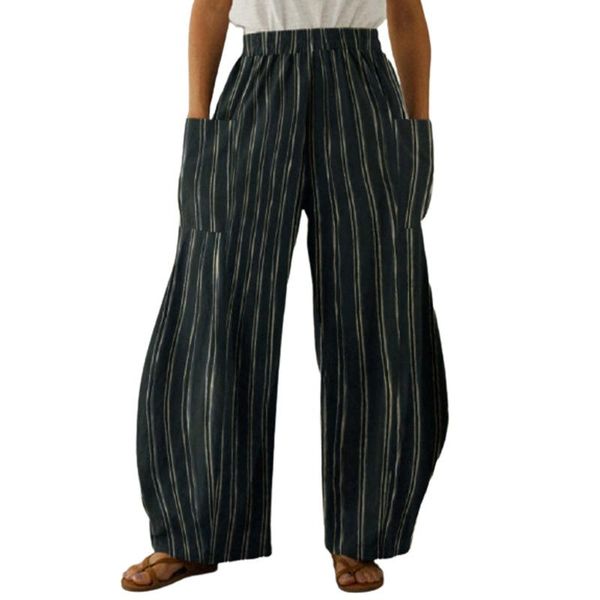 women's pants & capris fashion casual loose striped printed pocket flared wide leg 2021 summer ladies retro ethnic style broek, Black;white
women's pants & capris fashion casual loose striped printed pocket flared wide leg 2021 summer ladies retro ethnic style broek, Black;white