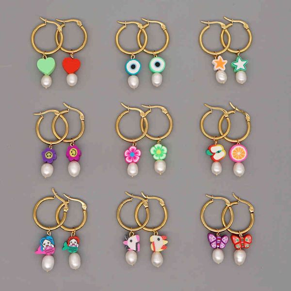 10 pairs, dangle earings women hanging unusual earrings summer pearl earring fruit jewelry 2021 clay cute flower eardrop, Golden
10 pairs, dangle earings women hanging unusual earrings summer pearl earring fruit jewelry 2021 clay cute flower eardrop, Golden