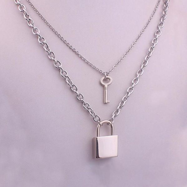 pendant necklaces fashion key padlock necklace for women men silver colour lock layered chain on the neck with punk jewelry
pendant necklaces fashion key padlock necklace for women men silver colour lock layered chain on the neck with punk jewelry