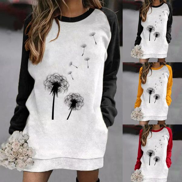 casual dresses ladies contrast color long sleeve loose printing pocket sweatshirt dress dandelion vestido, Black;gray
casual dresses ladies contrast color long sleeve loose printing pocket sweatshirt dress dandelion vestido, Black;gray