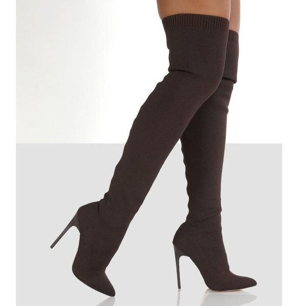 boots women's pointed toe thin high heels autumn winter plush knitting socks over the knee solid modern slip on 2021 shoes, Black
boots women's pointed toe thin high heels autumn winter plush knitting socks over the knee solid modern slip on 2021 shoes, Black