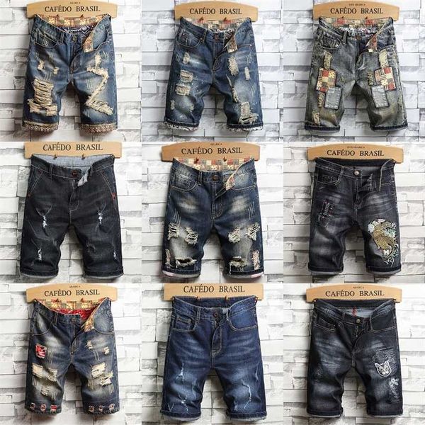 men's denim shorts short jeans cotton ripped wind straight summer casual 211108, Blue
men's denim shorts short jeans cotton ripped wind straight summer casual 211108, Blue