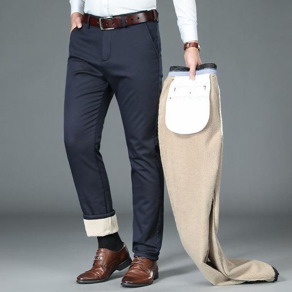 men's pants 2021 winter mens warm smart casual lamb wool lining fashion business thick stretch trousers male brand clothing, Black
men's pants 2021 winter mens warm smart casual lamb wool lining fashion business thick stretch trousers male brand clothing, Black