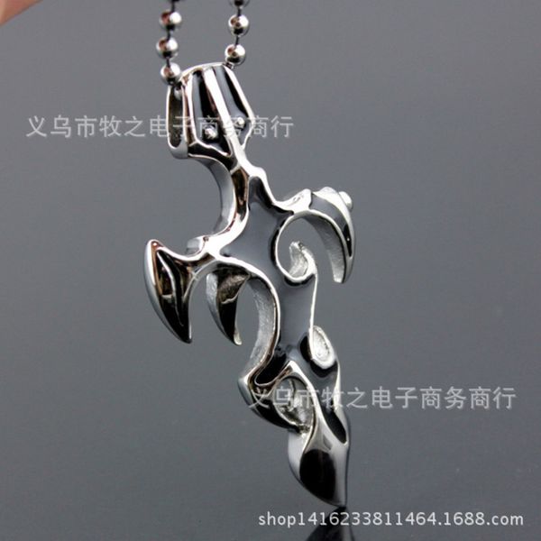 fashion design necklace pendant liguxury jewelry titanium steel flame cross cast men's stainless, Silver
fashion design necklace pendant liguxury jewelry titanium steel flame cross cast men's stainless, Silver