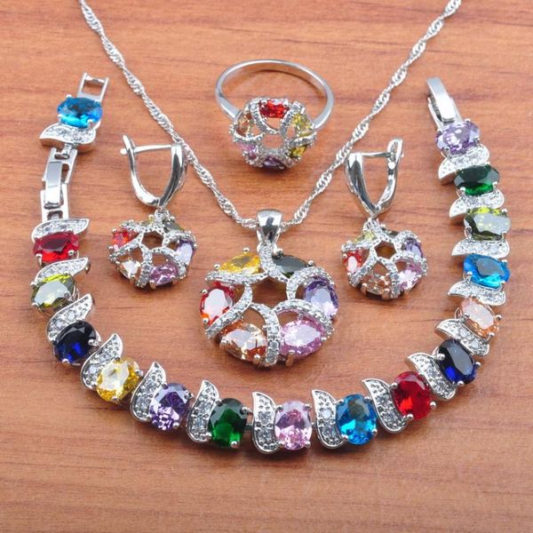 earrings & necklace accessories bridal wedding jewelry sets for women costume colorful zirconia set rings bracelet js569, Silver
earrings & necklace accessories bridal wedding jewelry sets for women costume colorful zirconia set rings bracelet js569, Silver