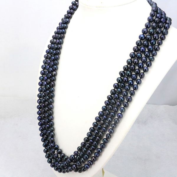 black freshwater pearl long 7-8mm 100inches 2 piece/lot diy women's fashion jewelry making beautiful necklace whole, Silver
black freshwater pearl long 7-8mm 100inches 2 piece/lot diy women's fashion jewelry making beautiful necklace whole, Silver