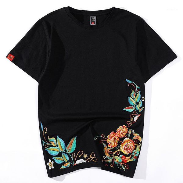 men's t-shirts chinese style original petal embroidery luxury short sleeve tees summer 2021 quality 100% cotton fashion t shirt men m-x, White;black
men's t-shirts chinese style original petal embroidery luxury short sleeve tees summer 2021 quality 100% cotton fashion t shirt men m-x, White;black