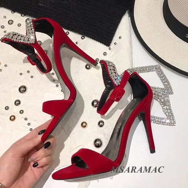 sandals bling crystal shoes red velour high heels summer ladies banquet party evening dress, Black
sandals bling crystal shoes red velour high heels summer ladies banquet party evening dress, Black