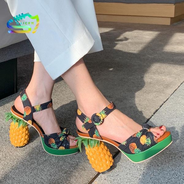 naicen 12cm high heels sandals women beach style pineapple print platform wedge shoes fish toe pumps mujer genuine leather shoes, Black
naicen 12cm high heels sandals women beach style pineapple print platform wedge shoes fish toe pumps mujer genuine leather shoes, Black