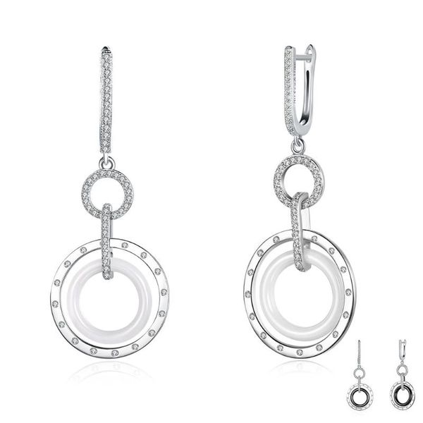 dangle & chandelier silverhoo simple double circle ceramics drop earring dazzling zircon earrings women valentine's day sterling silver
dangle & chandelier silverhoo simple double circle ceramics drop earring dazzling zircon earrings women valentine's day sterling silver