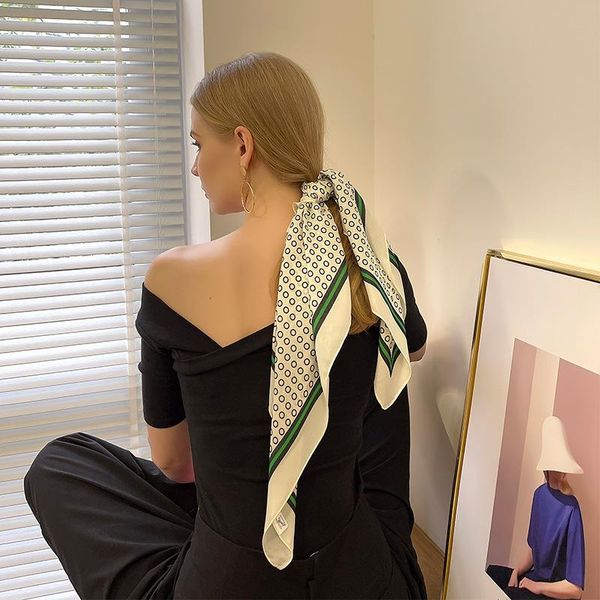scarves ranmo emulation silk scarf women's 70cm square twill polka dot small printed gift, Blue;gray
scarves ranmo emulation silk scarf women's 70cm square twill polka dot small printed gift, Blue;gray