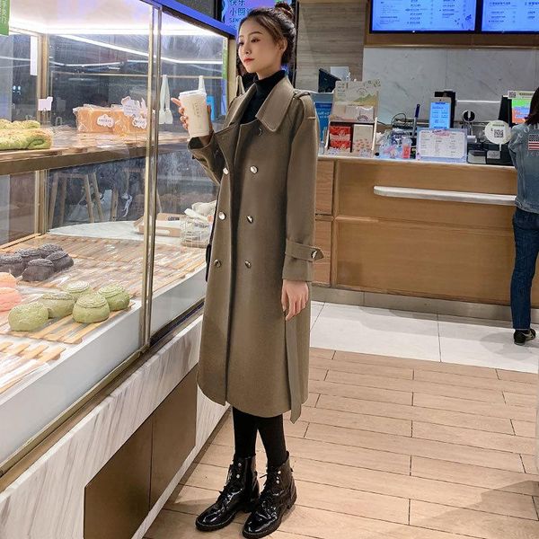 women's wool & blends mid long tweed coat for small autumn and winter 2021 korean thickened nizi temperament woollen, Black
women's wool & blends mid long tweed coat for small autumn and winter 2021 korean thickened nizi temperament woollen, Black