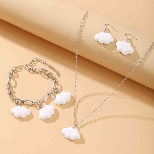 charms earrings white cloud necklace bracelet three piece set creative cartoon lovely jewelry female, Golden
charms earrings white cloud necklace bracelet three piece set creative cartoon lovely jewelry female, Golden