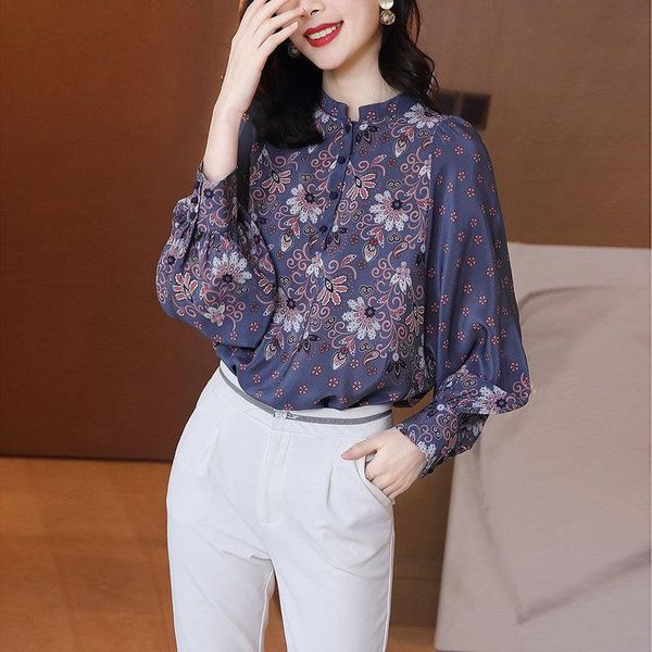 women's blouses & shirts printed imitation silk shirt women spring and summer fashion bat sleeve stand-up collar design top, White
women's blouses & shirts printed imitation silk shirt women spring and summer fashion bat sleeve stand-up collar design top, White