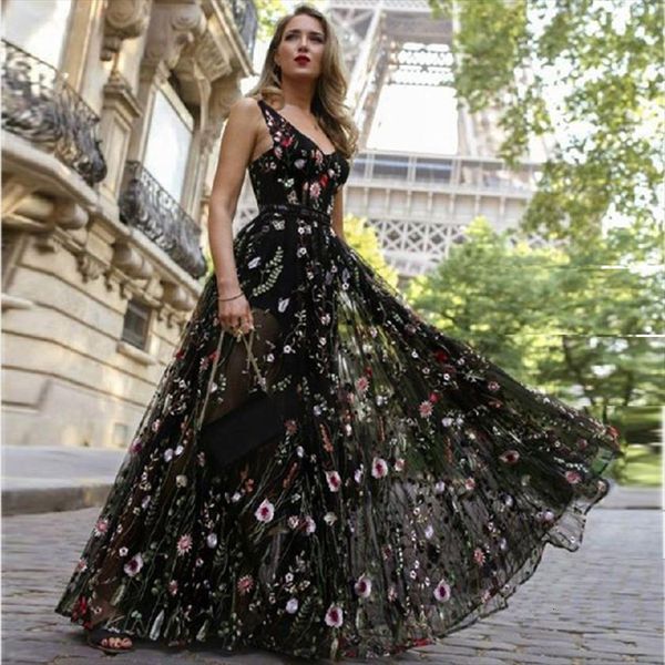 deep v neck women dress backless summer elegant lace maxi evening party dresses vestidos, Black;gray
deep v neck women dress backless summer elegant lace maxi evening party dresses vestidos, Black;gray