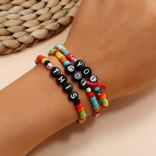 charm bracelets 3pcs/set geometric letter you dot this candy color acrylic round bracelet for women fashion handmade jewelry gifts, Golden;silver
charm bracelets 3pcs/set geometric letter you dot this candy color acrylic round bracelet for women fashion handmade jewelry gifts, Golden;silver