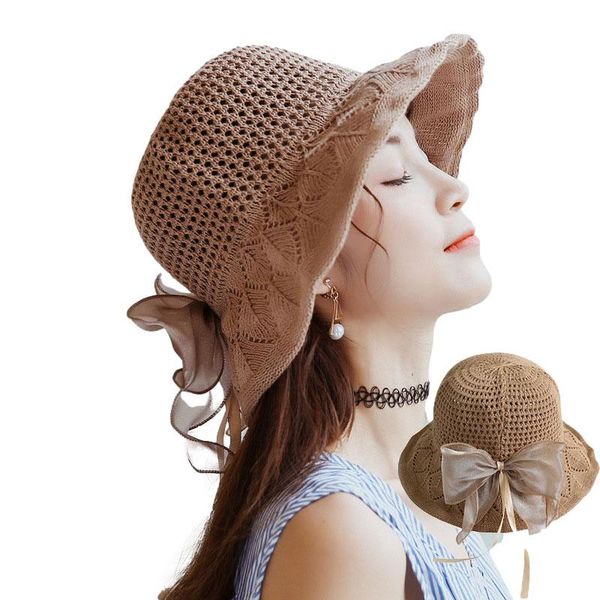 wide brim hats women's sunhats outdoor travel visor caps bows ribbon foldable bucket trendy sun-protection hat breathable knitting cap, Blue;gray
wide brim hats women's sunhats outdoor travel visor caps bows ribbon foldable bucket trendy sun-protection hat breathable knitting cap, Blue;gray