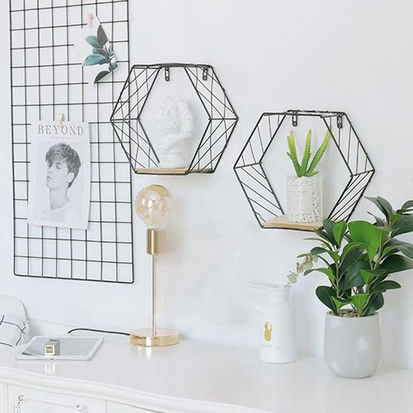 hooks & rails elegant nordic style wall mounted hexagon iron art storage shelf hanging flower plant pot living room decor book rack
hooks & rails elegant nordic style wall mounted hexagon iron art storage shelf hanging flower plant pot living room decor book rack