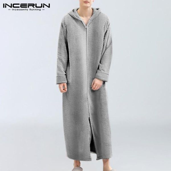 incerun fashion solid sleep robes winter warm long sleeve hooded sleepwear men zipper nighgown men cozy homewear robes plus size, Black;brown
incerun fashion solid sleep robes winter warm long sleeve hooded sleepwear men zipper nighgown men cozy homewear robes plus size, Black;brown