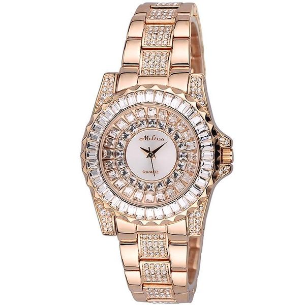 wristwatches melissa lady crystal women's watch japan mov't fashion dress bracelet rhinestone luxury party girl's birthday gi, Slivery;brown 
wristwatches melissa lady crystal women's watch japan mov't fashion dress bracelet rhinestone luxury party girl's birthday gi, Slivery;brown