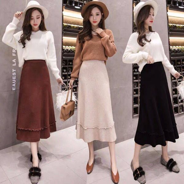 winter knitted mid-length high waist plied korean skirt of soft to-line wool y120 5066, Black
winter knitted mid-length high waist plied korean skirt of soft to-line wool y120 5066, Black