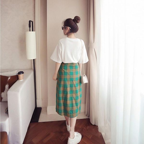 two piece dress short 2021 women cotton summer sleeve o-neck long t-shirt plaid skirt slim female two-piece suit (tees +skirt) yfy22, White
two piece dress short 2021 women cotton summer sleeve o-neck long t-shirt plaid skirt slim female two-piece suit (tees +skirt) yfy22, White
