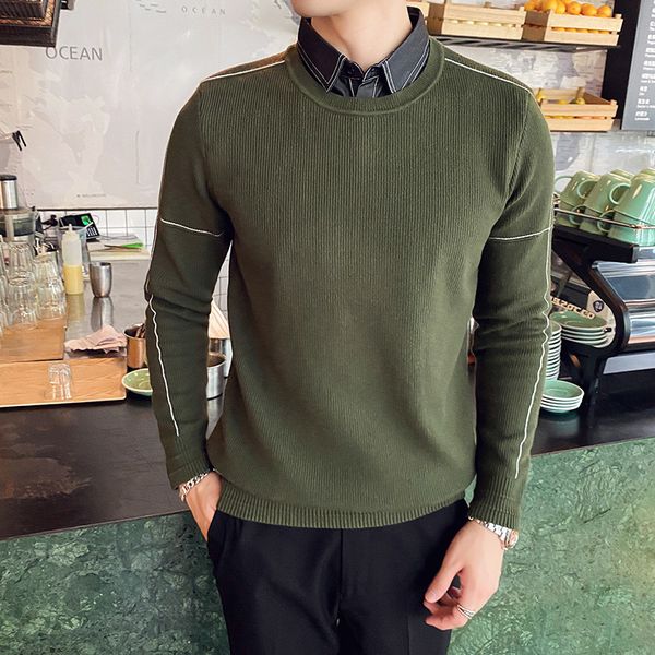 new high-quality 2021 shirt collar fake-2pieces business men's clothes fine casual fit mesh pullovers pull homme sy6f, White;black
new high-quality 2021 shirt collar fake-2pieces business men's clothes fine casual fit mesh pullovers pull homme sy6f, White;black