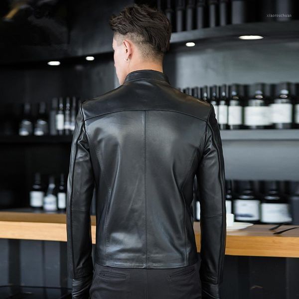 men's leather & faux genuine spring autumn real sheepskin coat for men streetwear motorcycle jacket mg-00-a1601 my1872, Black
men's leather & faux genuine spring autumn real sheepskin coat for men streetwear motorcycle jacket mg-00-a1601 my1872, Black