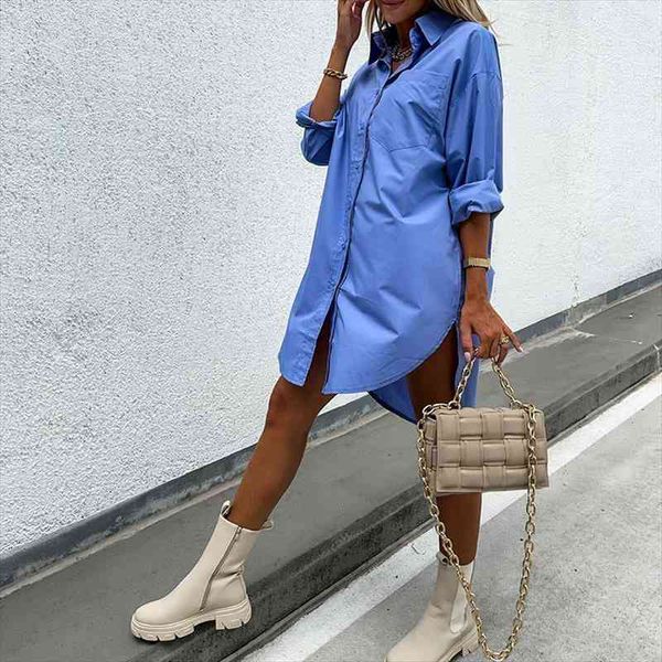 autumn long sleeve loose shirt dress ladies casual lapel button mini dress fashion irregular elegant party women clothing, Black;gray
autumn long sleeve loose shirt dress ladies casual lapel button mini dress fashion irregular elegant party women clothing, Black;gray