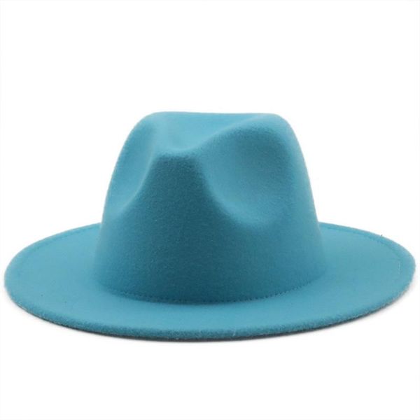 wide brim hats 2021 hat winter autumn imitation woolen women men ladies fedoras jazz european american round caps bowler, Blue;gray
wide brim hats 2021 hat winter autumn imitation woolen women men ladies fedoras jazz european american round caps bowler, Blue;gray