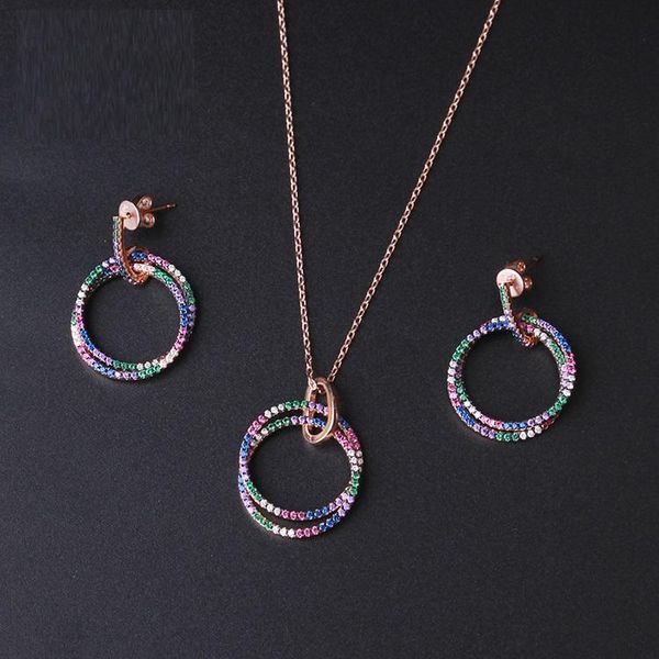 earrings & necklace wholesale luxury jewelry rainbow cz paved circle charm pendant earring set for women lady wedding gift, Silver
earrings & necklace wholesale luxury jewelry rainbow cz paved circle charm pendant earring set for women lady wedding gift, Silver