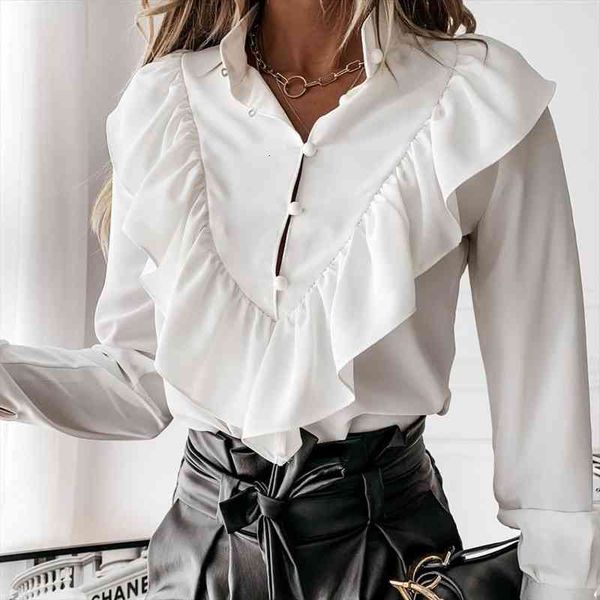women elegant v neck ruffle dot print long sleeve blouse office pullover shirt womens clothing, White
women elegant v neck ruffle dot print long sleeve blouse office pullover shirt womens clothing, White