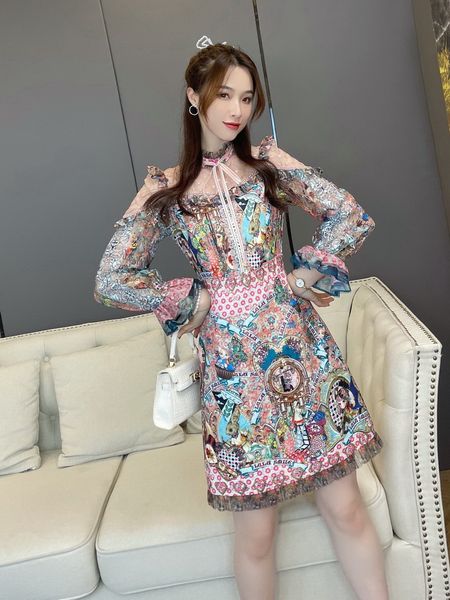 225 xl 2021 runway dress spring summer dress brand same style empire long sleeve crew neck panelled sh, Black
225 xl 2021 runway dress spring summer dress brand same style empire long sleeve crew neck panelled sh, Black