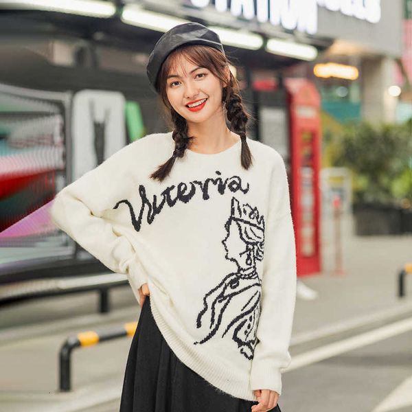 women's sweaters sweater sweater queen jacquard drop sleeve pullover loose casual cotton wool fashion xre4, White;black
women's sweaters sweater sweater queen jacquard drop sleeve pullover loose casual cotton wool fashion xre4, White;black