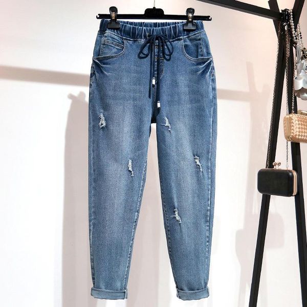 women's jeans spring summer denim women clothes loose elastic high waist female harem pants streetwear plus size mom q2497, Blue
women's jeans spring summer denim women clothes loose elastic high waist female harem pants streetwear plus size mom q2497, Blue