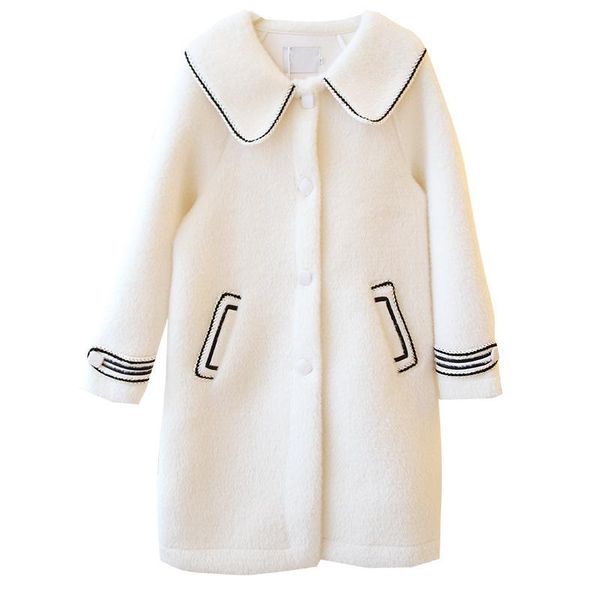 women's wool & blends autumn and winter korean version of wild mink velvet women mid-length temperament fashion trendy woolen coat tren, Black
women's wool & blends autumn and winter korean version of wild mink velvet women mid-length temperament fashion trendy woolen coat tren, Black