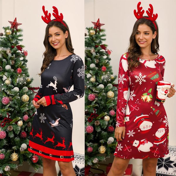 2021 autumn winter christmas women new vintage snow deer print slim red casual o neck long sleeve party es plus 8zf5, Black;gray
2021 autumn winter christmas women new vintage snow deer print slim red casual o neck long sleeve party es plus 8zf5, Black;gray