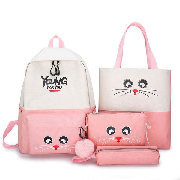 backpack 4/set high school students girlfriend schoolbag set four-piece makeup missed lessons bag korean-style contrasting color
backpack 4/set high school students girlfriend schoolbag set four-piece makeup missed lessons bag korean-style contrasting color