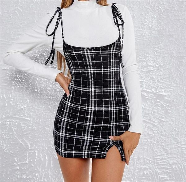 casual dresses summer hip plaid printed women's dress with adjustable thin shoulder strap and high waist split small, Black;gray
casual dresses summer hip plaid printed women's dress with adjustable thin shoulder strap and high waist split small, Black;gray