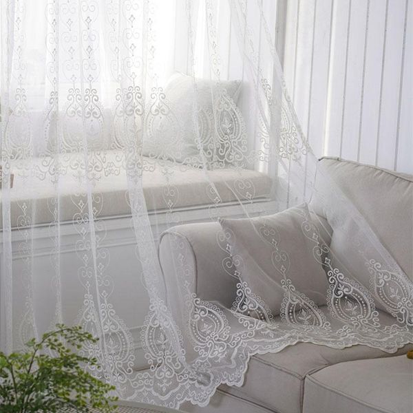 curtain & drapes european style luxury embroidery lace tulle finished white sheer custom-made for living room bedroom balcony #4
curtain & drapes european style luxury embroidery lace tulle finished white sheer custom-made for living room bedroom balcony #4
