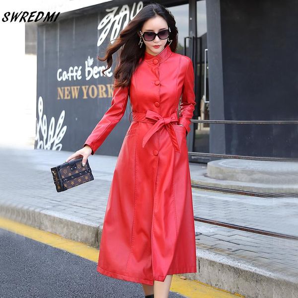 women's leather & faux long trench women spring autumn fashion x-long coat outerwear lady jacket plus size s-5xl swredmi, Black
women's leather & faux long trench women spring autumn fashion x-long coat outerwear lady jacket plus size s-5xl swredmi, Black