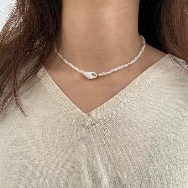 chokers ladies bohemian style colorful rice bead necklace female creative white shell clavicle chain, Golden;silver
chokers ladies bohemian style colorful rice bead necklace female creative white shell clavicle chain, Golden;silver