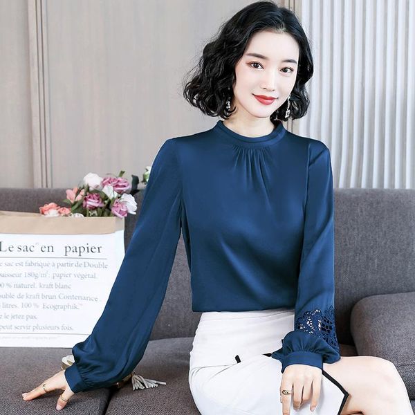women's blouses & shirts long-sleeved hollow lantern-sleeved shirt women autumn embroidery hedging office ladies elegant blouse, White
women's blouses & shirts long-sleeved hollow lantern-sleeved shirt women autumn embroidery hedging office ladies elegant blouse, White