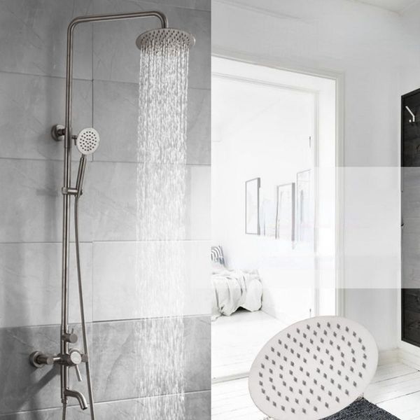 bathroom shower sets 304 stainless steel brushed set three-function hand spray column head 
bathroom shower sets 304 stainless steel brushed set three-function hand spray column head