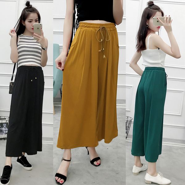 2021 summer size 5xl 6xl women culottes wide legs palazzo pants women's wear o0de, Black;white
2021 summer size 5xl 6xl women culottes wide legs palazzo pants women's wear o0de, Black;white